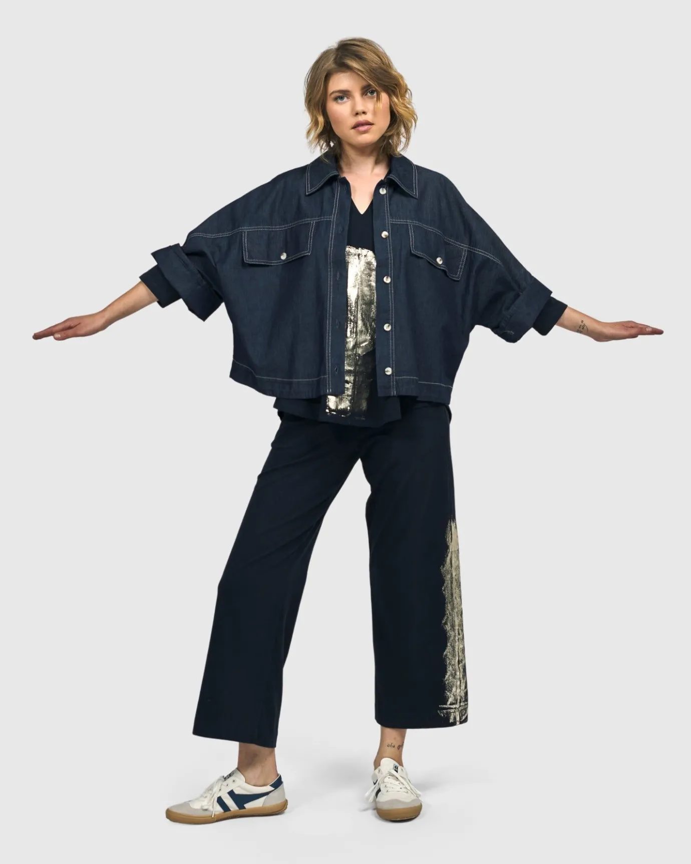 Women Alembika Jackets<Dallas Cropped Shirt Jacket, Denim
