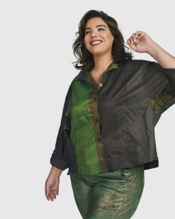 Women Alembika Tops & Tunics<Deluxe Boxy Shirt, Forest