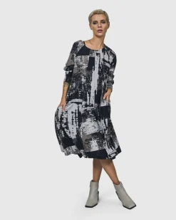 Women Alembika Dresses<Digi A-Line Dress, Marble