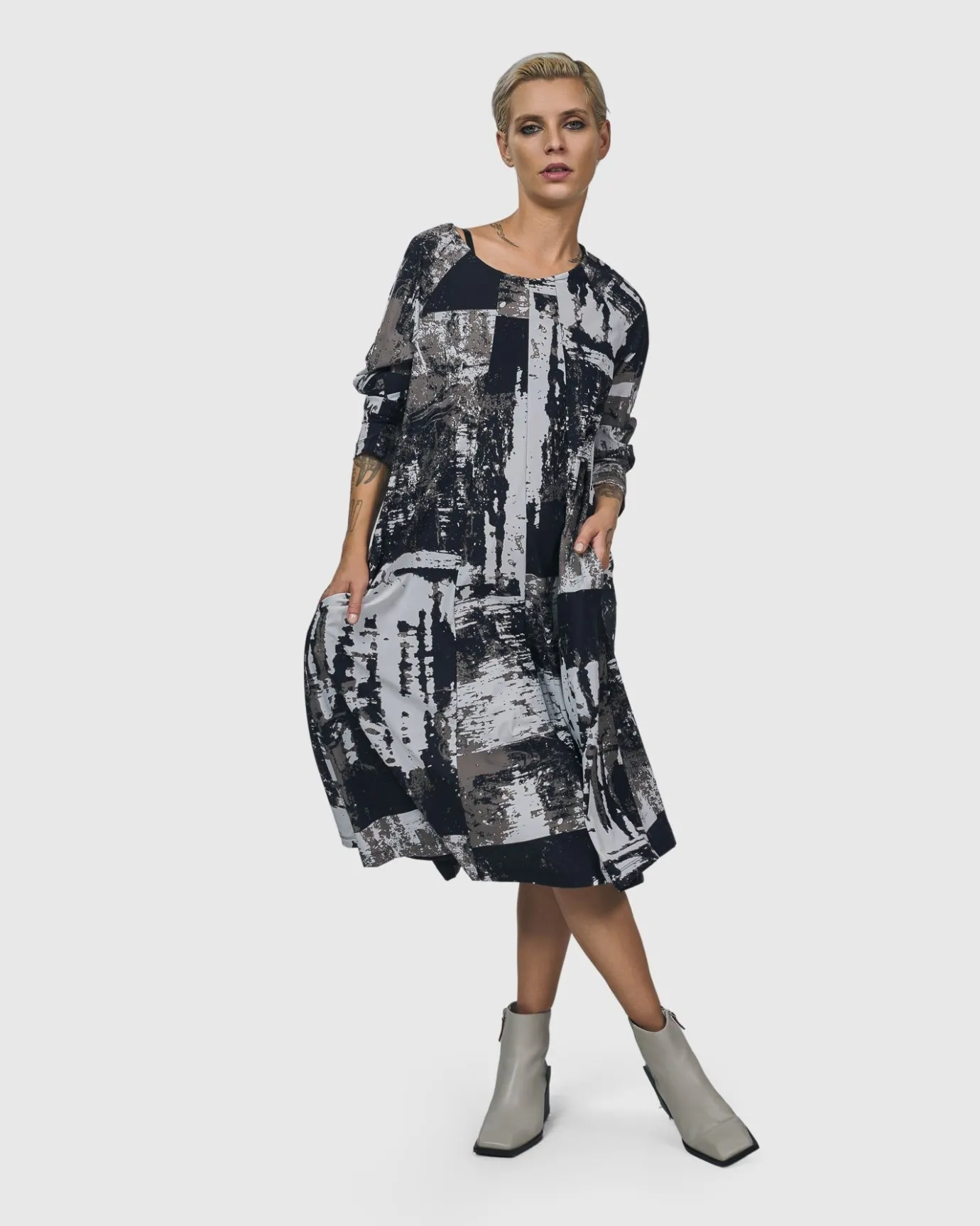 Women Alembika Dresses<Digi A-Line Dress, Marble
