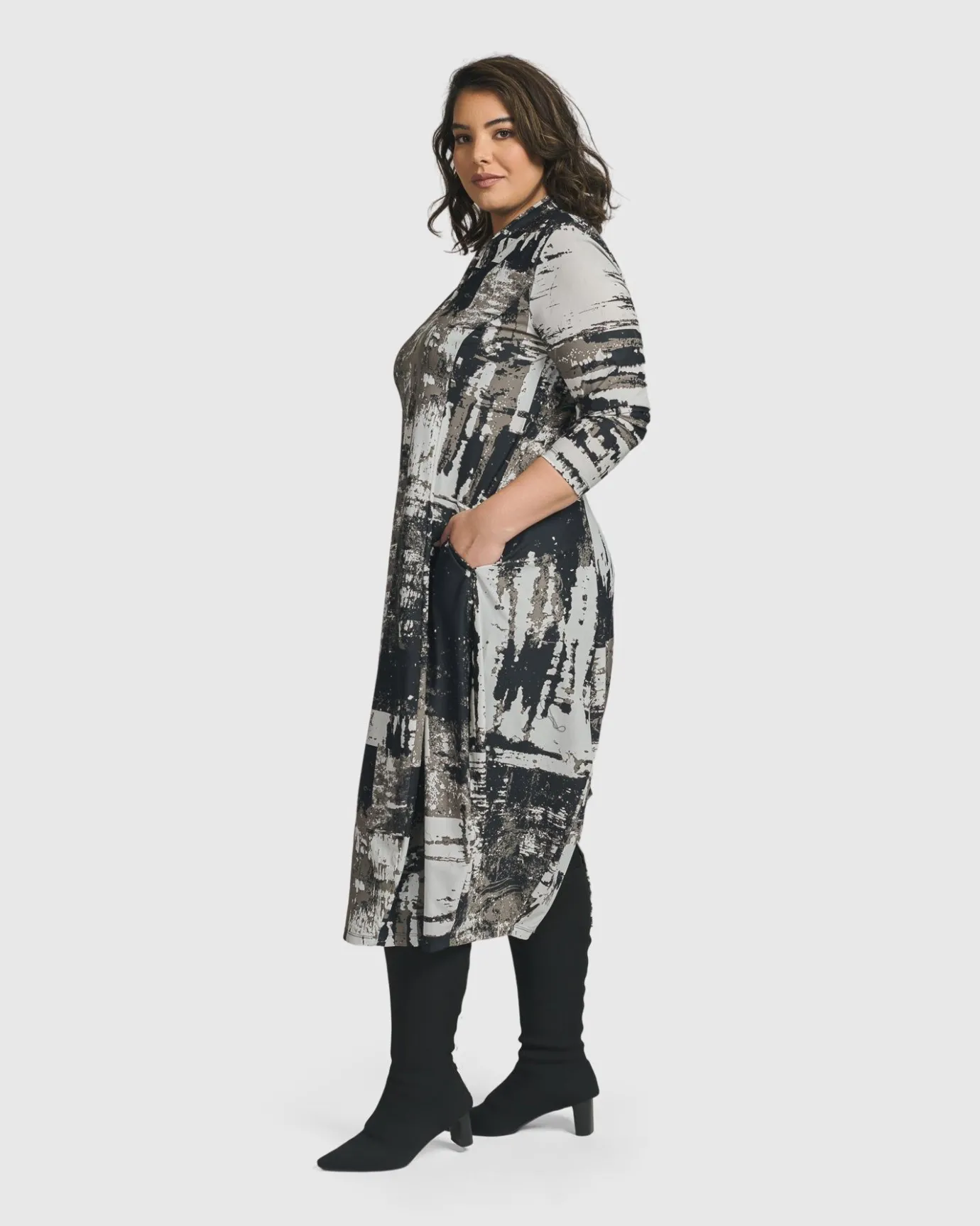 Women Alembika Dresses<Digi Cocoon Dress, Marble