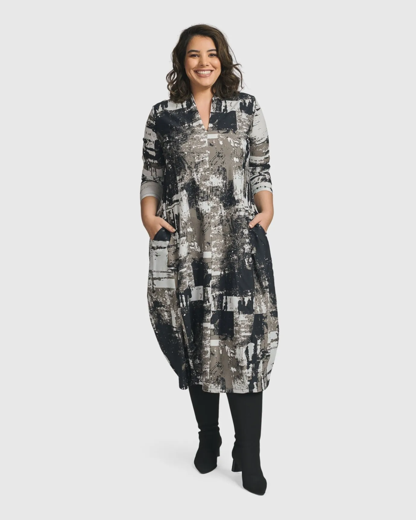 Women Alembika Dresses<Digi Cocoon Dress, Marble