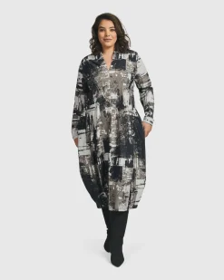 Women Alembika Plus<Digi Cocoon Dress, Marble