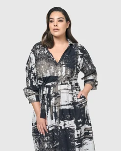 Women Alembika Plus<Digi Midi Dress, Marble