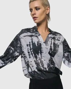 Women Alembika Tops & Tunics<Digi V-Neck Pullover Top, Marble