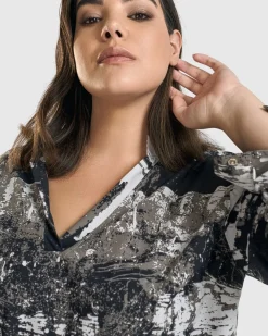 Women Alembika Tops & Tunics<Digi V-Neck Pullover Top, Marble