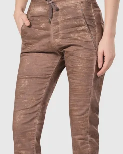 Women Alembika Pants & Skirts<Distressed Iconic Stretch Jeans, Brown Wash