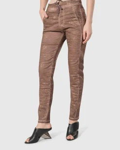 Women Alembika Plus<Distressed Iconic Stretch Jeans, Brown Wash