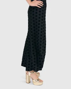 Women Alembika Pants & Skirts<Dot Flocked Punto Pants, Black