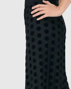 Women Alembika Pants & Skirts<Dot Flocked Punto Pants, Black