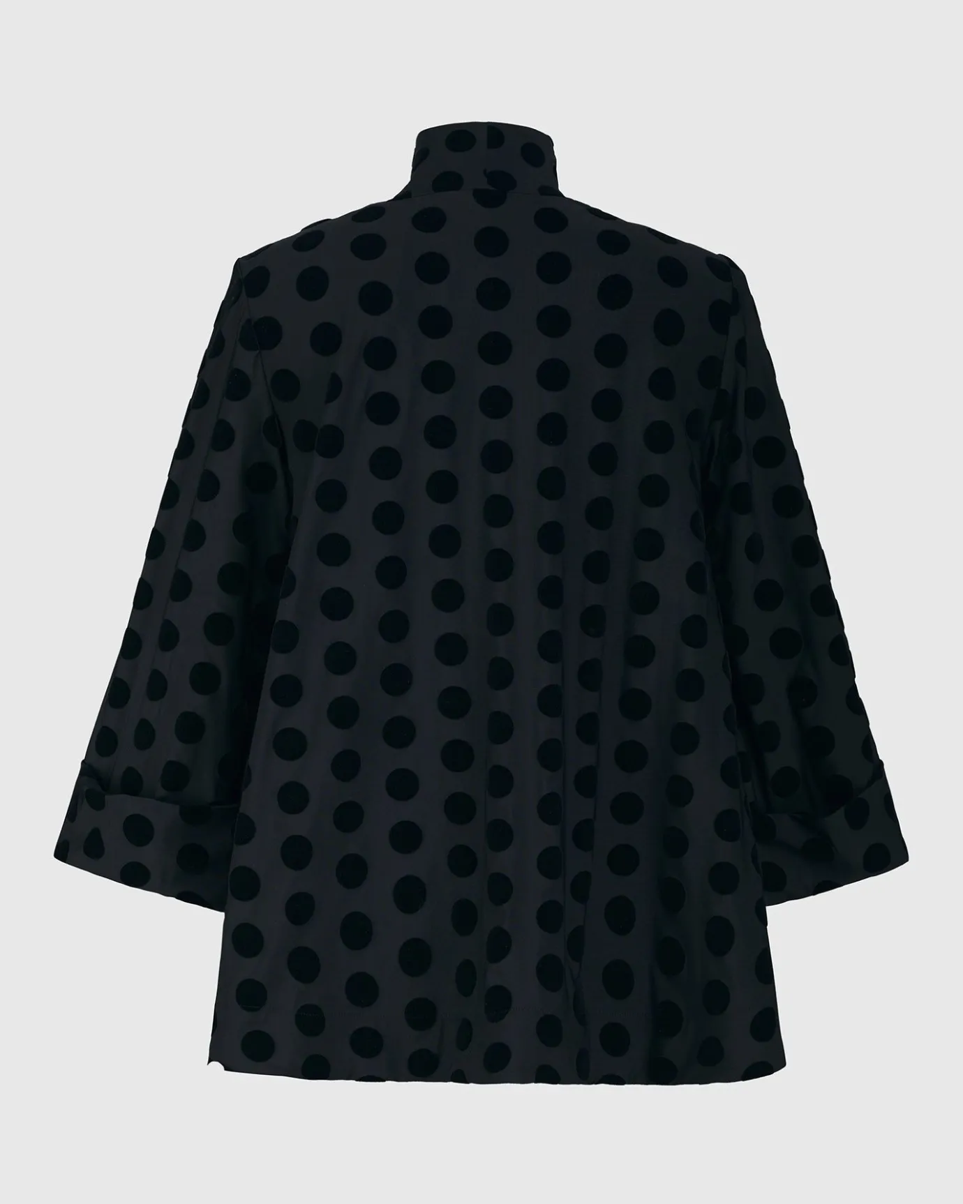 Women Alembika Plus<Dot Flocked Swing Jacket, Black