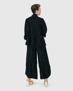 Women Alembika Jackets<Dot Flocked Swing Jacket, Black