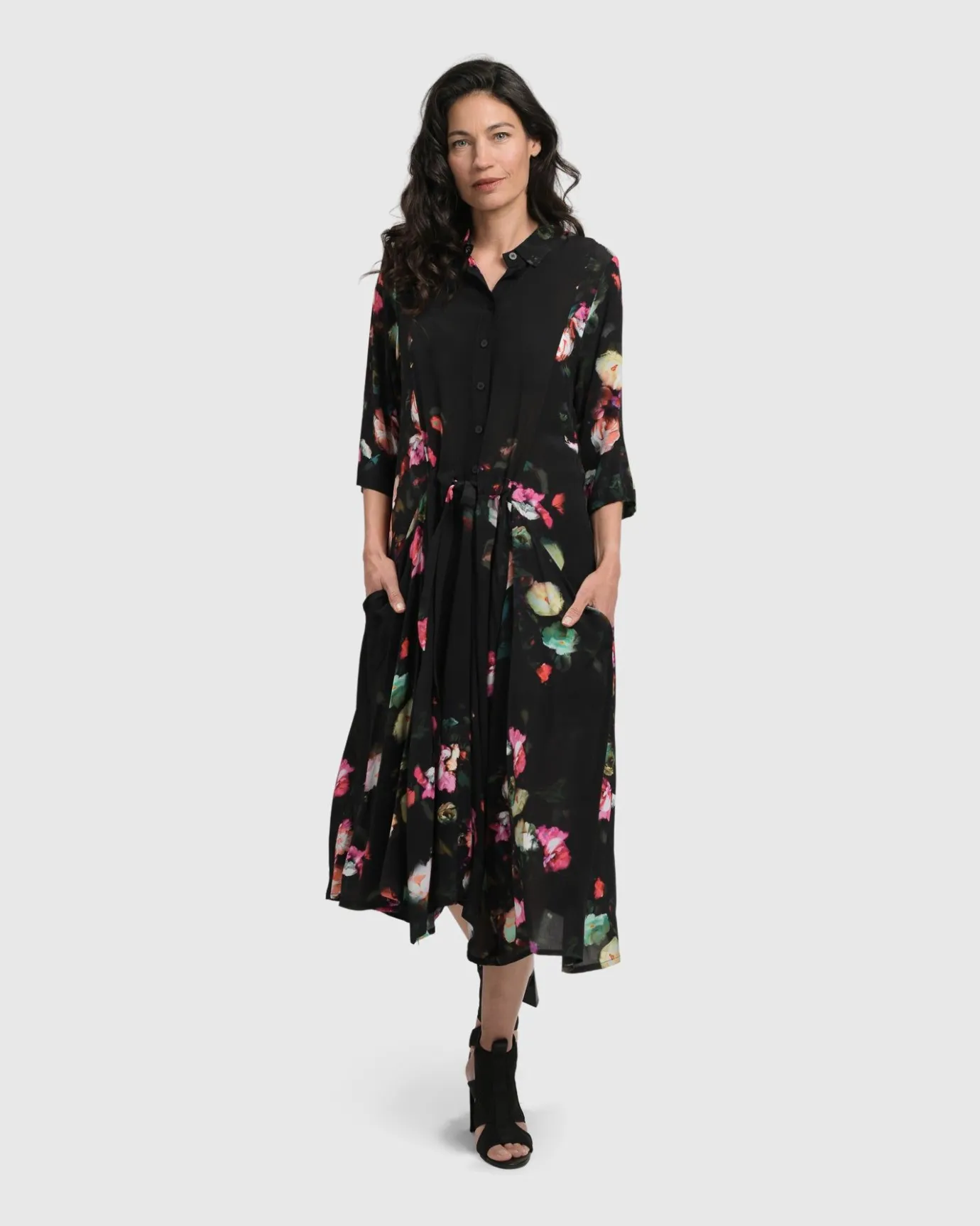 Women Alembika Plus<Drinks-On-Me Maxi Shirt Dress, Floral
