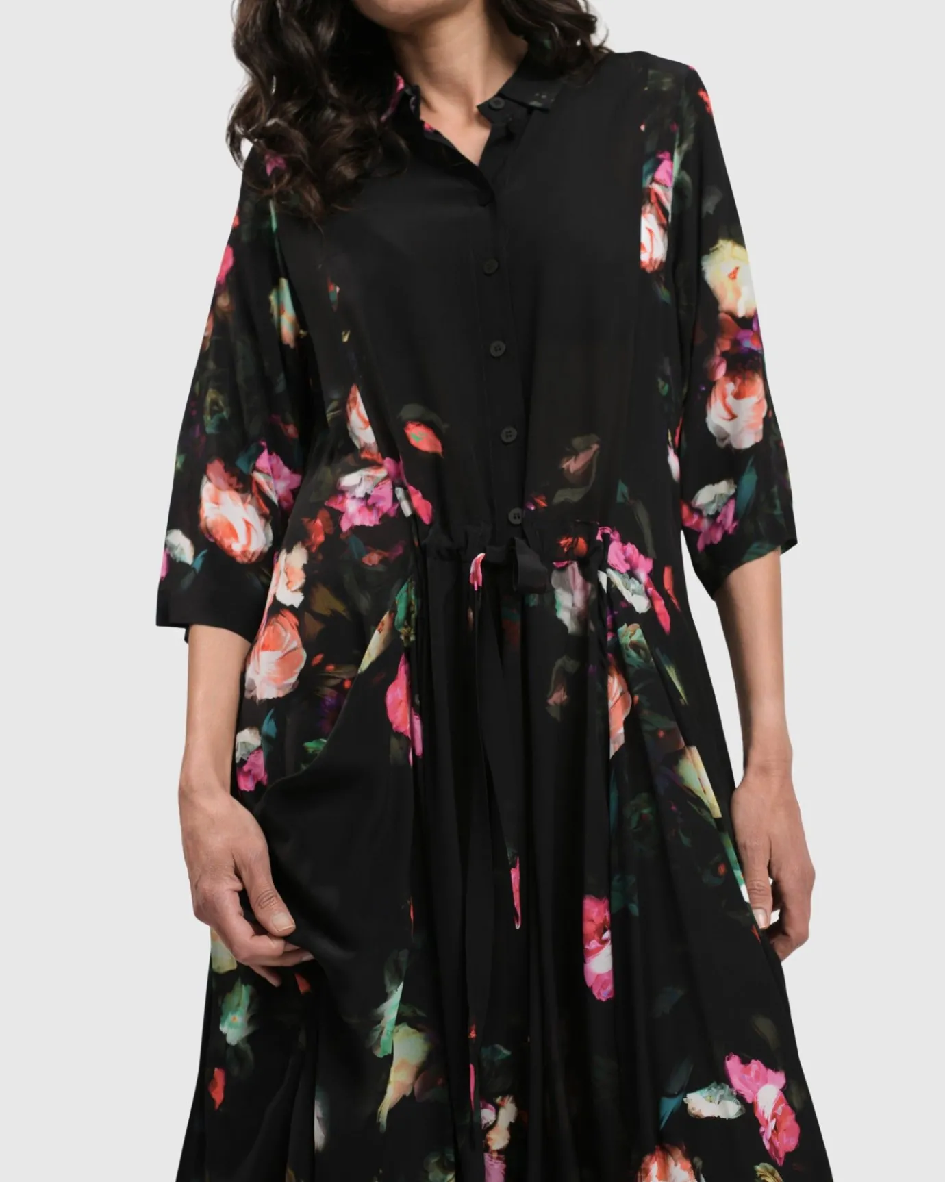 Women Alembika Plus<Drinks-On-Me Maxi Shirt Dress, Floral