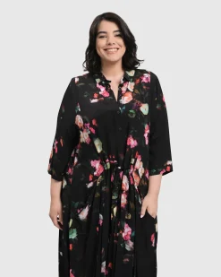 Women Alembika Plus<Drinks-On-Me Maxi Shirt Dress, Floral
