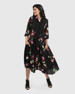 Women Alembika Plus<Drinks-On-Me Maxi Shirt Dress, Floral