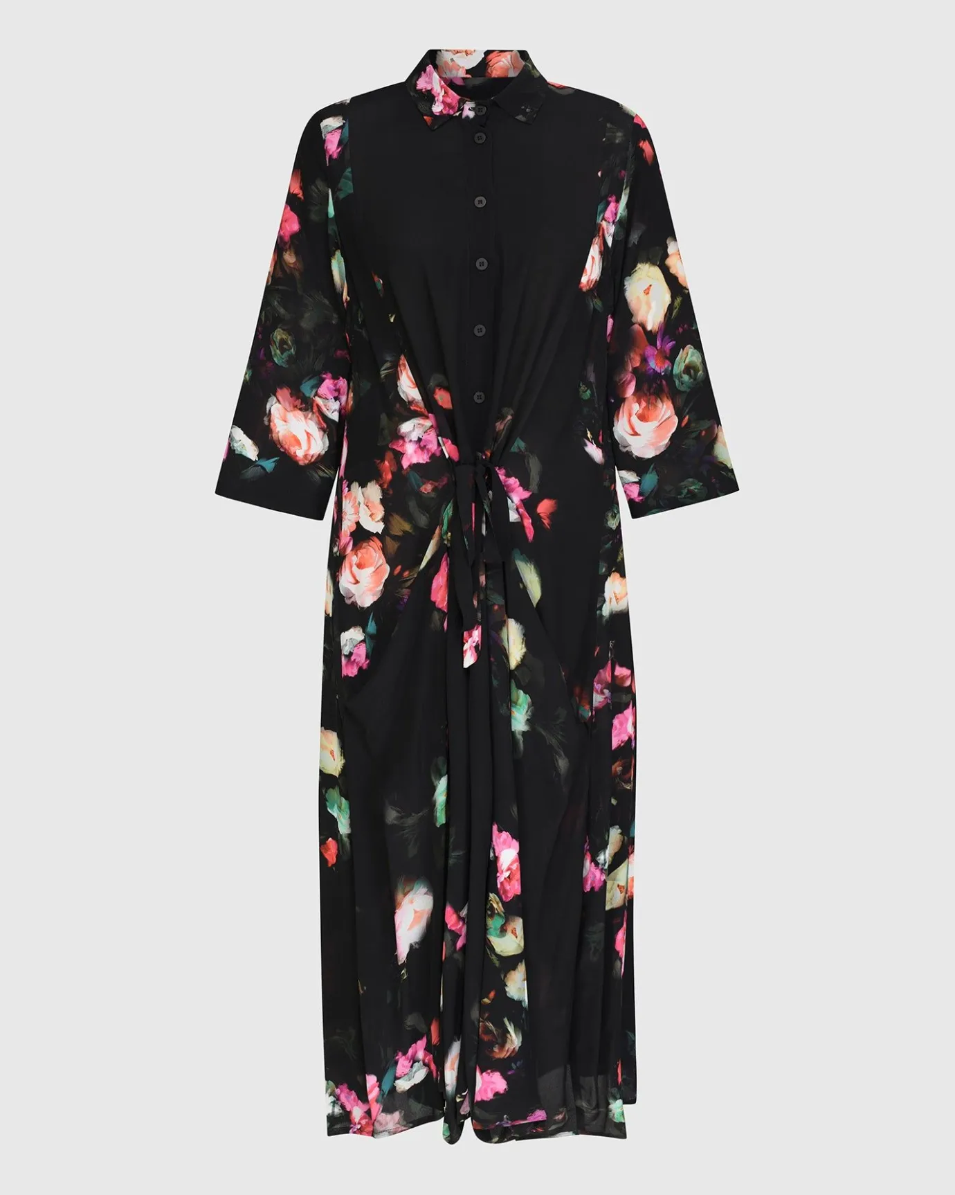 Women Alembika Plus<Drinks-On-Me Maxi Shirt Dress, Floral