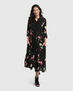 Women Alembika Dresses<Drinks-On-Me Maxi Shirt Dress, Floral