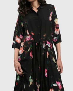 Women Alembika Dresses<Drinks-On-Me Maxi Shirt Dress, Floral
