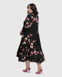 Women Alembika Dresses<Drinks-On-Me Maxi Shirt Dress, Floral
