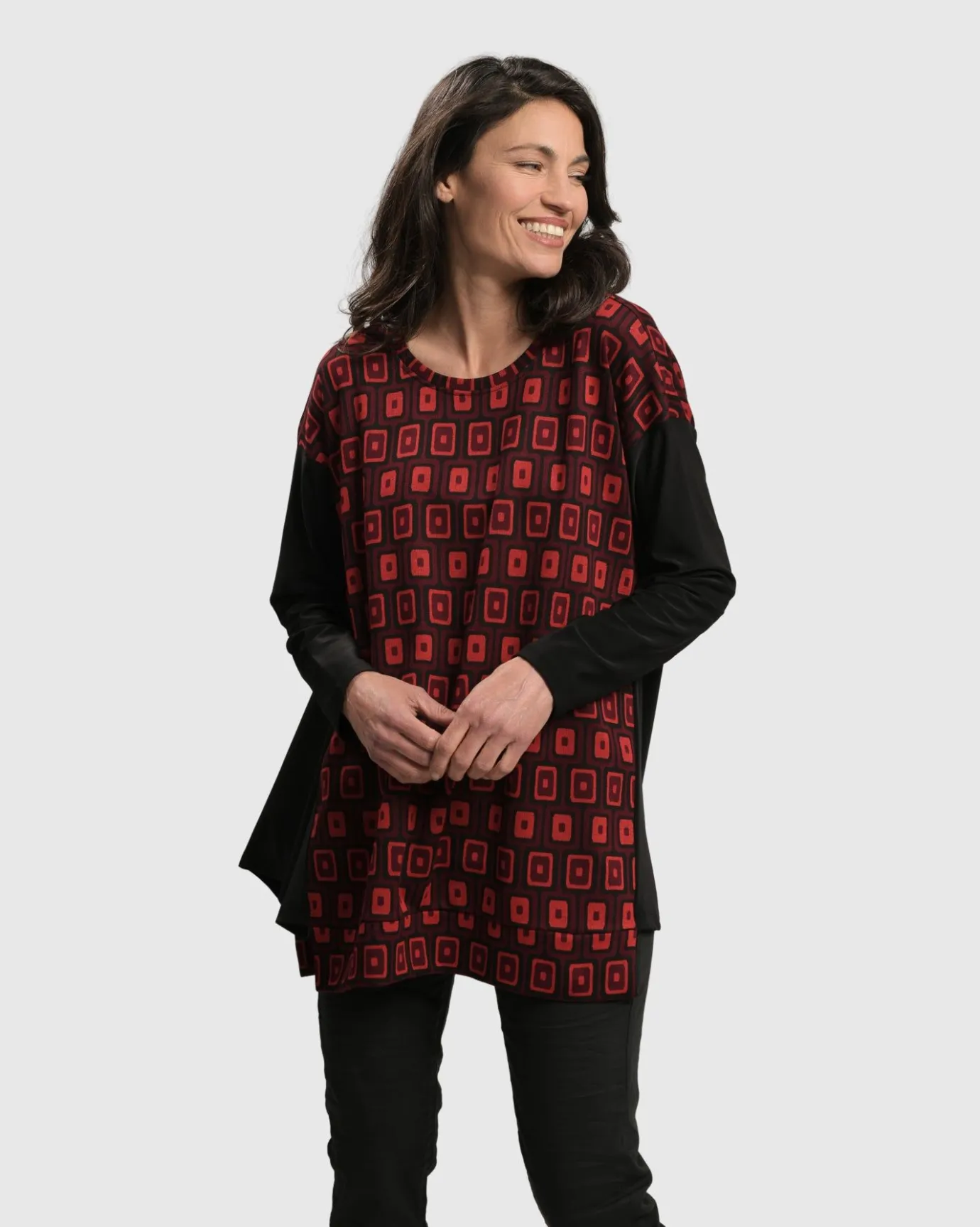 Women Alembika Plus<Dynamite Days Swing Tunic Top, Red