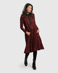 Women Alembika Dresses<Dynamite Shirt Dress, Red