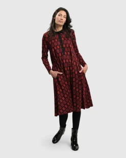 Women Alembika Dresses<Dynamite Shirt Dress, Red