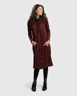 Women Alembika Dresses<Dynamite Shirt Dress, Red