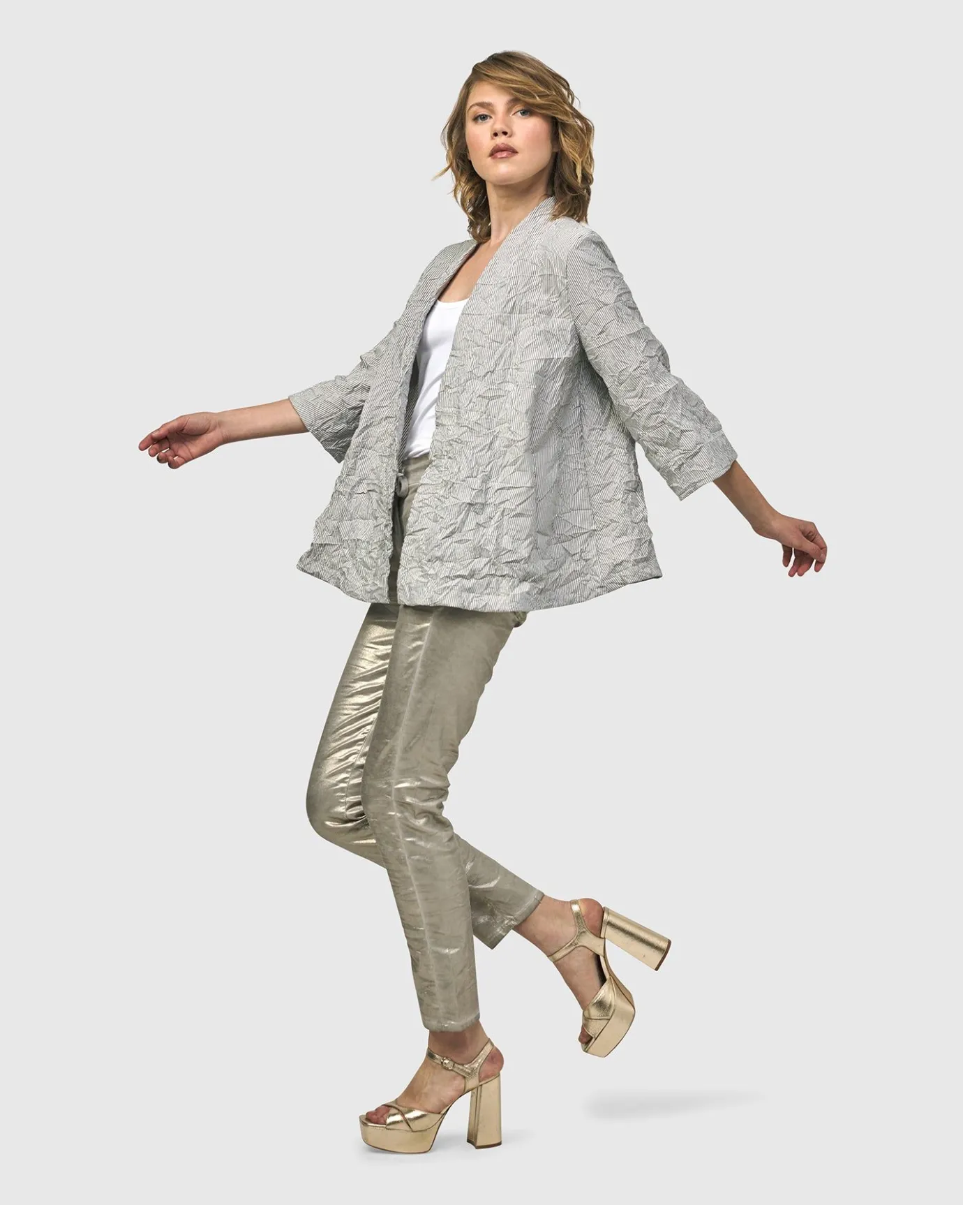 Women Alembika Plus<Electra Woven Jacket, Stripes