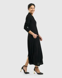 Women Alembika Dresses<Elvira Cocoon Dress, Black