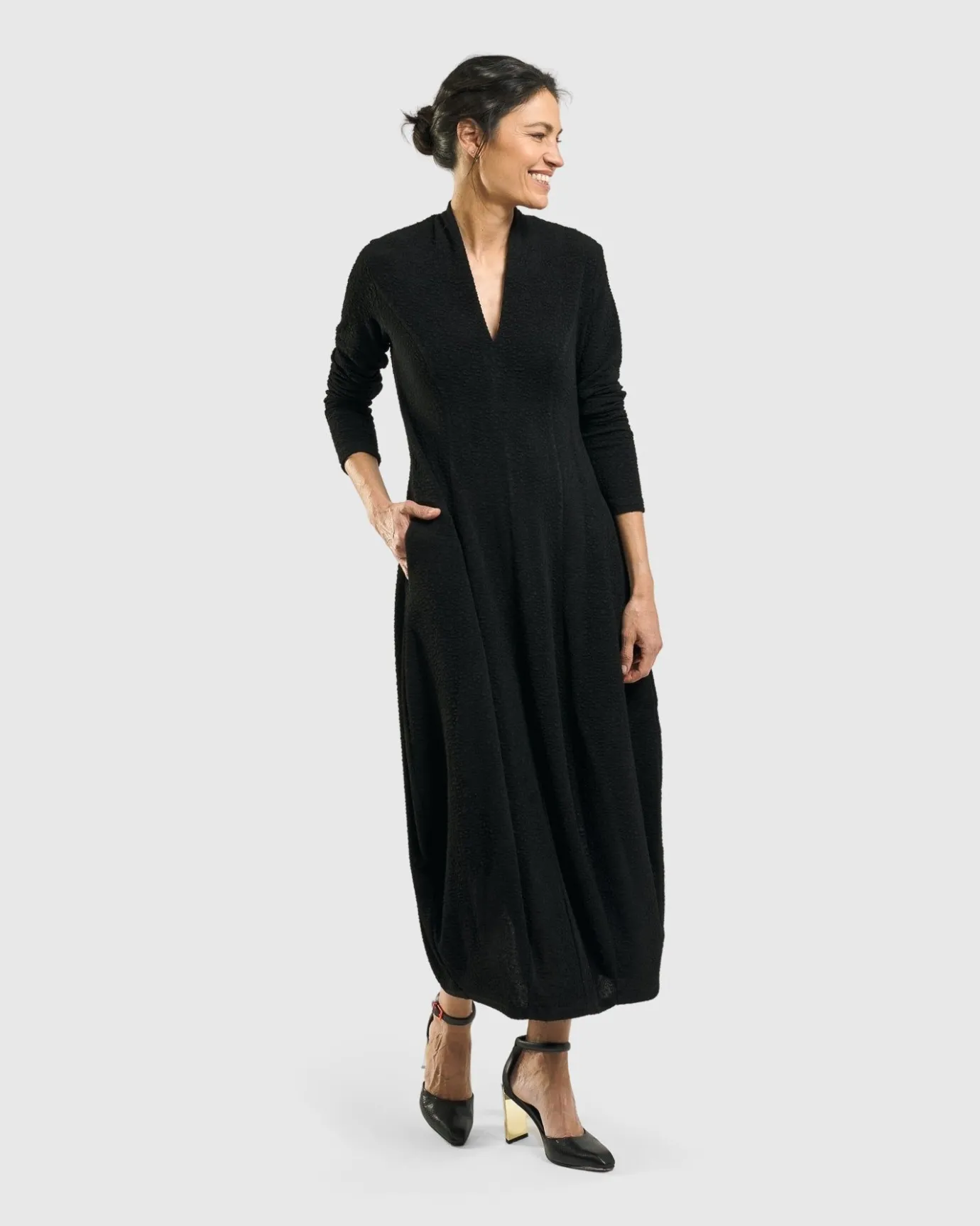 Women Alembika Plus<Elvira Cocoon Dress, Black