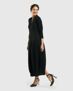 Women Alembika Plus<Elvira Cocoon Dress, Black