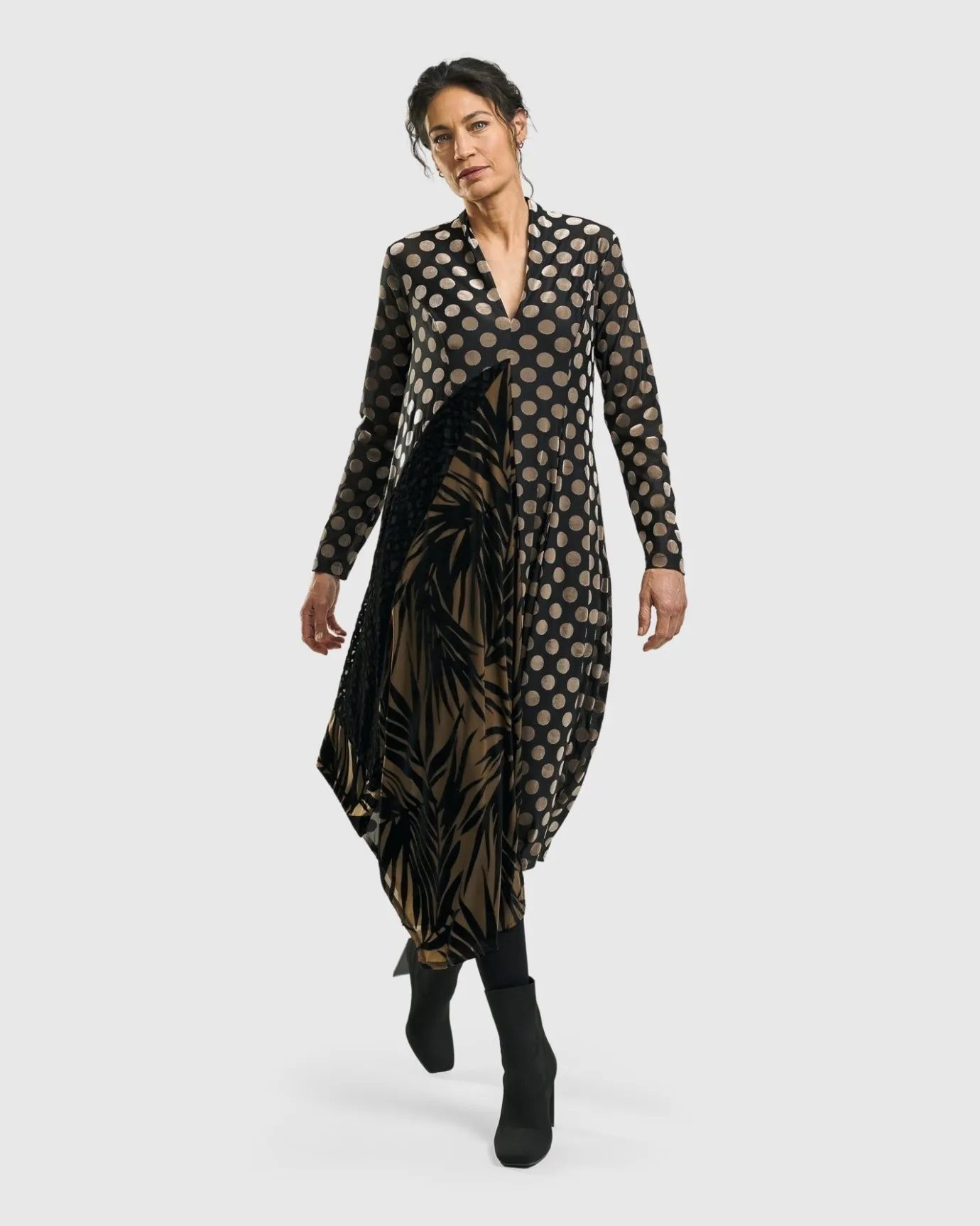 Women Alembika Plus<Equinox Cocoon Dress, Gold