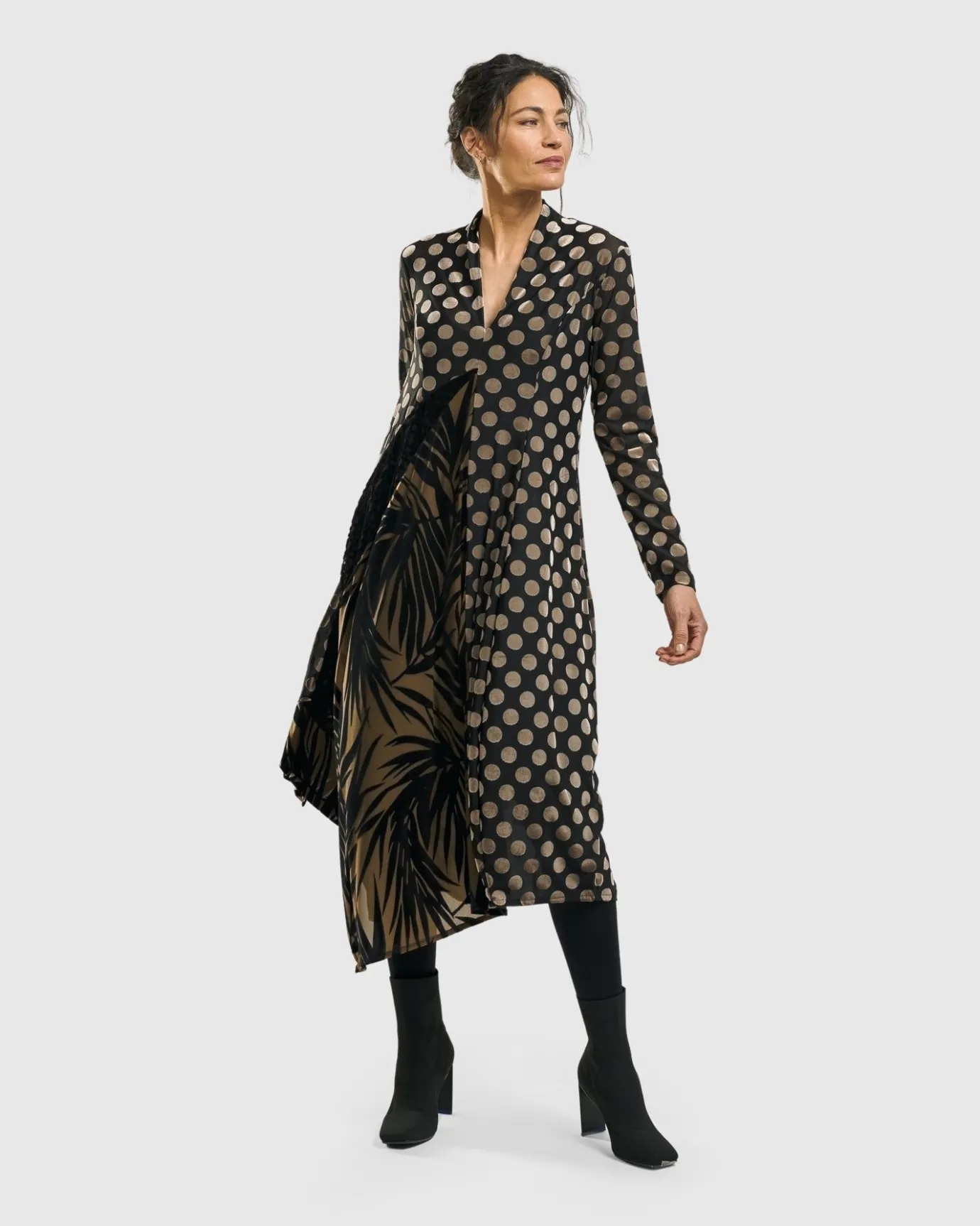 Women Alembika Plus<Equinox Cocoon Dress, Gold