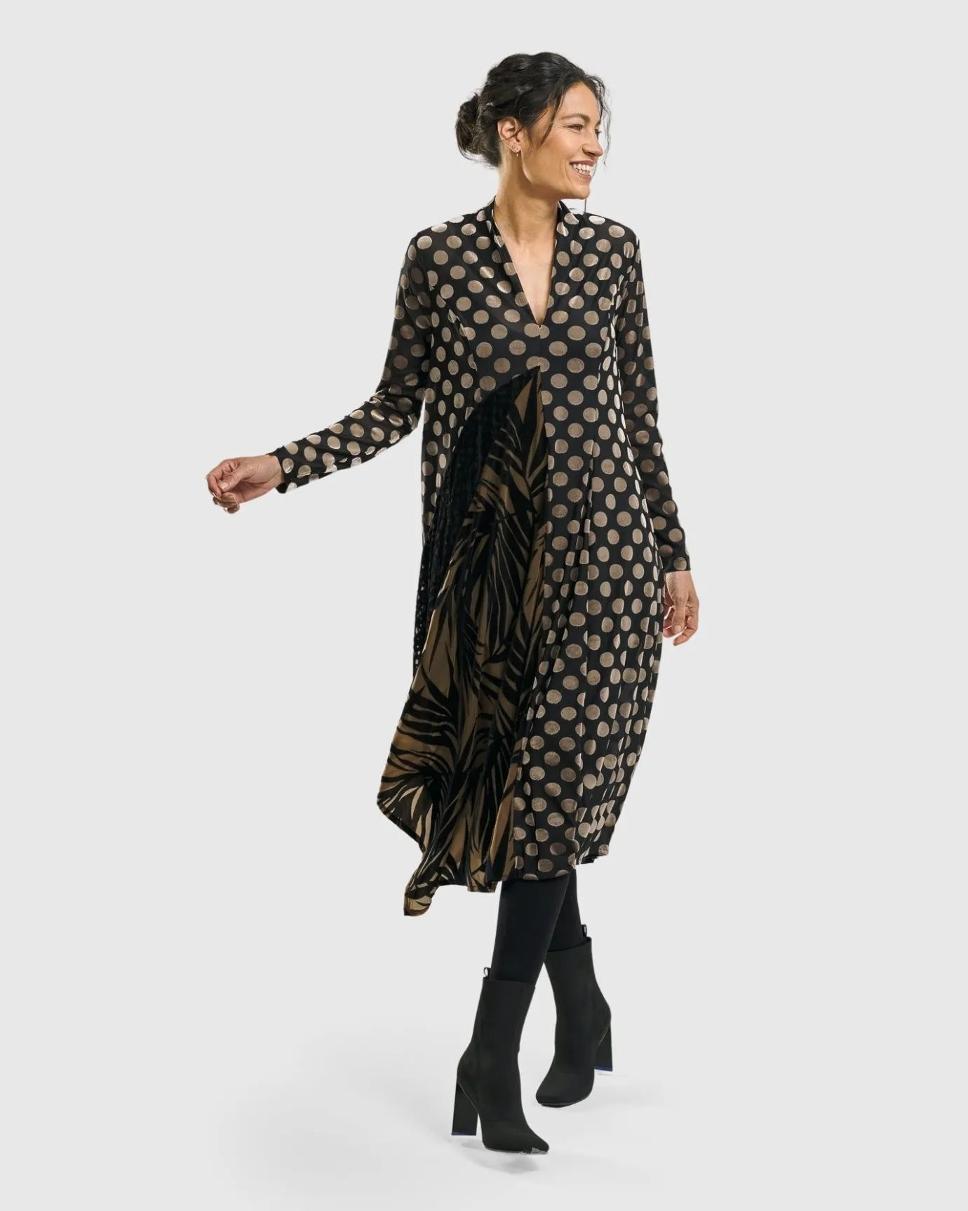 Women Alembika Plus<Equinox Cocoon Dress, Gold