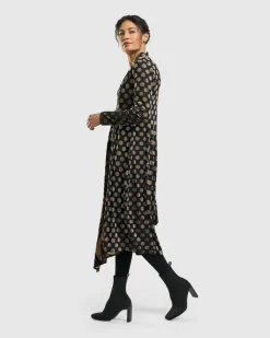 Women Alembika Plus<Equinox Cocoon Dress, Gold