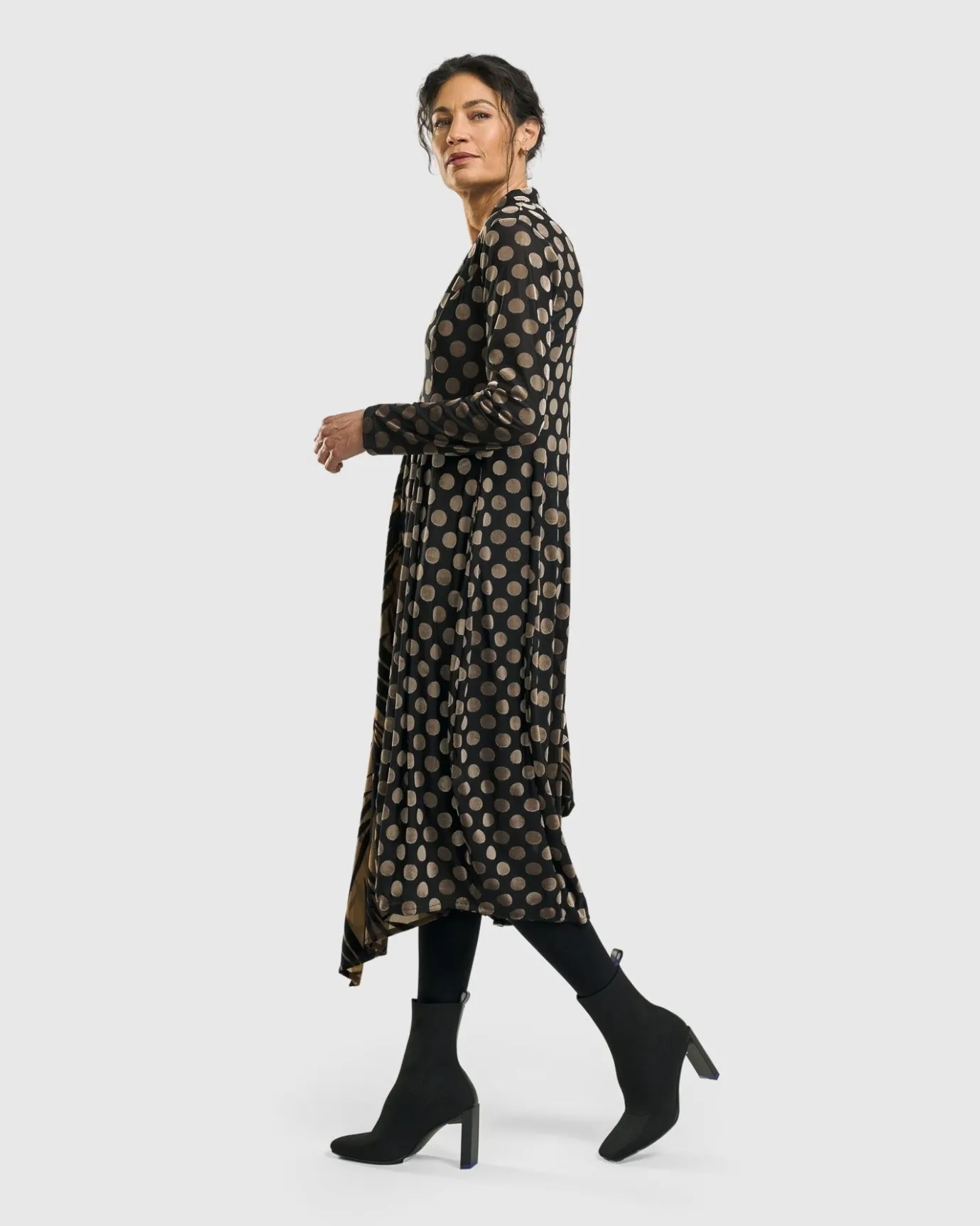 Women Alembika Plus<Equinox Cocoon Dress, Gold
