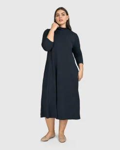 Women Alembika Plus<Essential A-Line Dress, Ocean