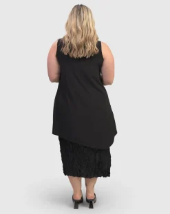 Women Alembika Tops & Tunics<Essential Asymmetrical Tunic Tank Top, Black
