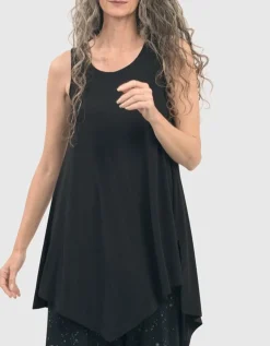 Women Alembika Plus<Essential Asymmetrical Tunic Tank Top, Black