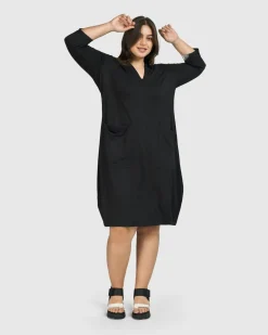 Women Alembika Plus<Essential Cargo Dress, Black
