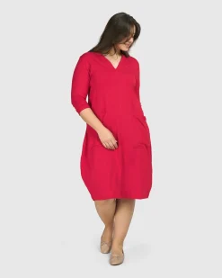 Women Alembika Dresses<Essential Cargo Dress, Red Rose