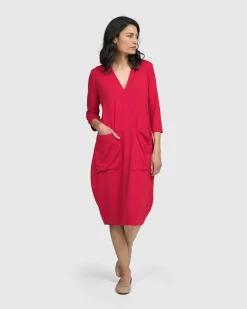 Women Alembika Dresses<Essential Cargo Dress, Red Rose