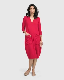 Women Alembika Dresses<Essential Cargo Dress, Red Rose