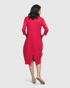 Women Alembika Plus<Essential Cargo Dress, Red Rose