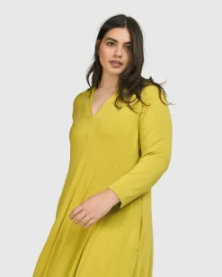 Women Alembika Plus<Essential Cocoon Dress, Lime