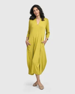 Women Alembika Plus<Essential Cocoon Dress, Lime