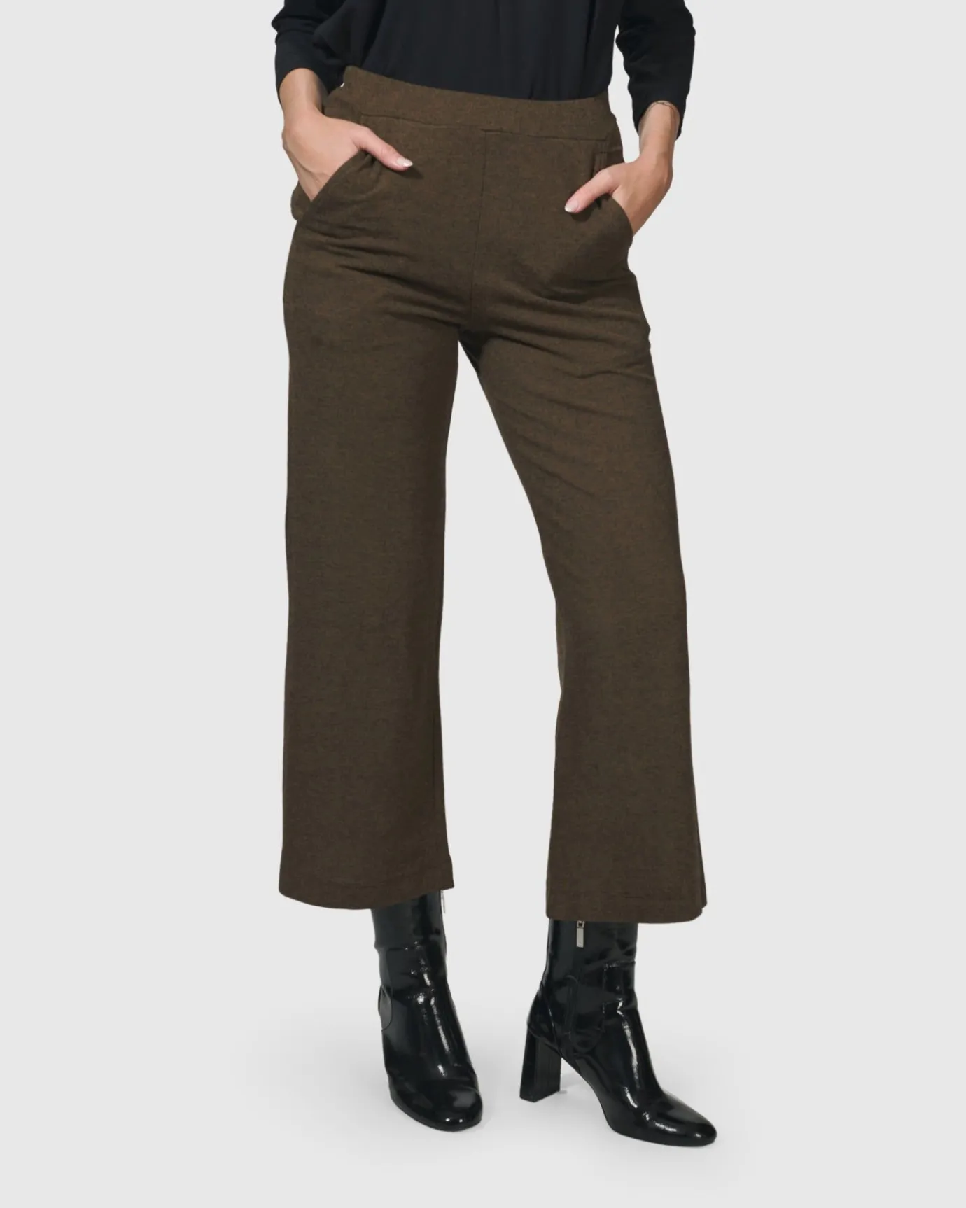 Women Alembika Pants & Skirts<Essential Cropped Pants, Brown