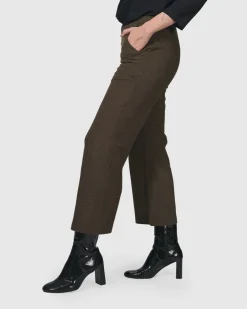 Women Alembika Pants & Skirts<Essential Cropped Pants, Brown
