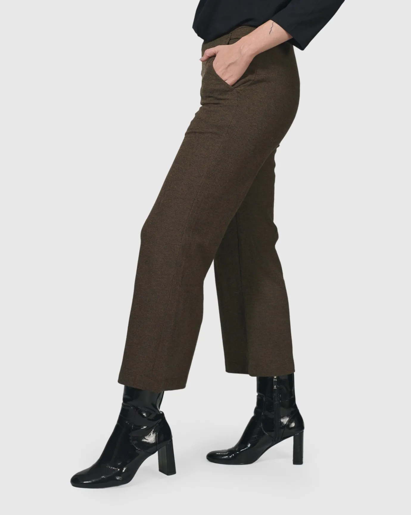 Women Alembika Pants & Skirts<Essential Cropped Pants, Brown